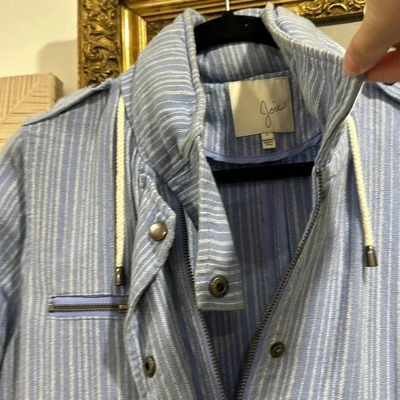 Blue linen striped jacket s - Picture 2 of 5
